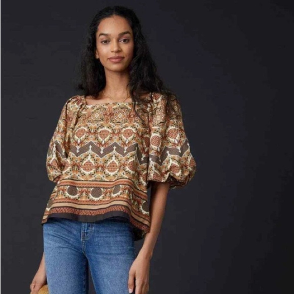 Anthropologie Porridge Shannon Swing Blouse Size M